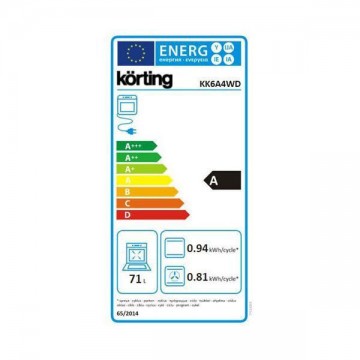 Korting KK6A4WD Κουζίνα 71lt με Εστίες Υγραερίου Π60εκ. Λευκή Korting KK6A4WD Κουζίνα 71lt με Εστίες Υγραερίου Π60εκ. Λευκή